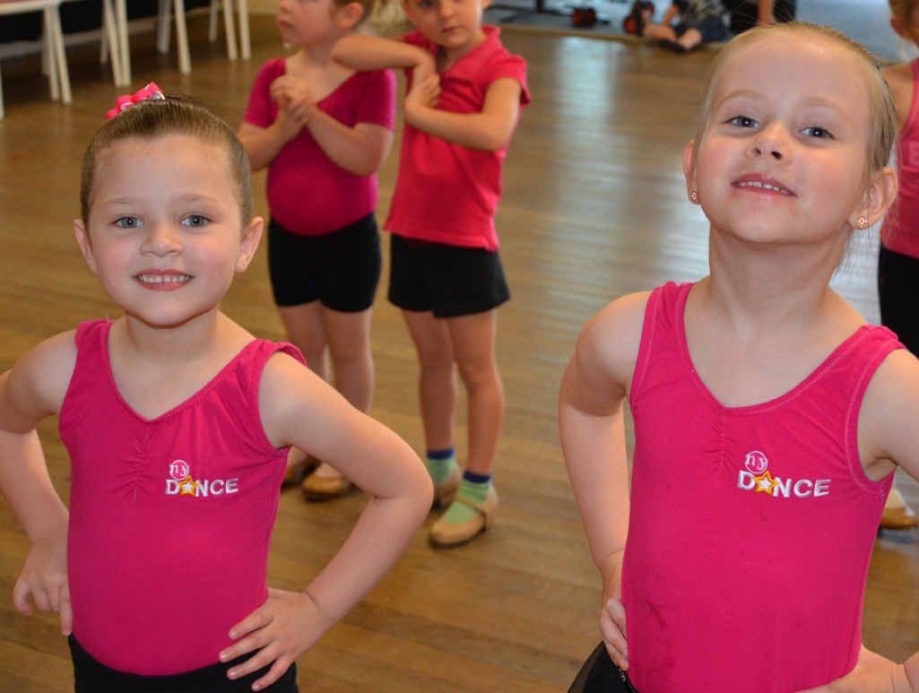 SWEET MOVES: Tileah Welch and Kate Smith take part in the Tinies Two class at Booval’s NY Dance. SWEET MOVES: Tileah Welch and Kate Smith take part in the Tinies Two class at Booval’s NY Dance.
